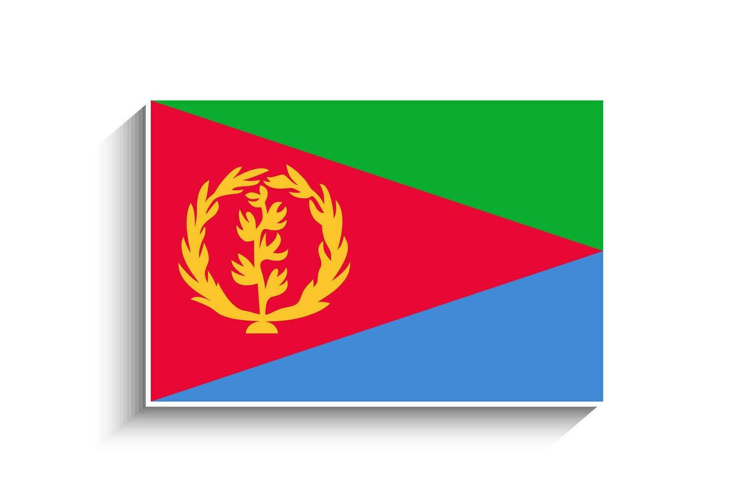 Flat Rectangle Eritrea Flag Icon vector