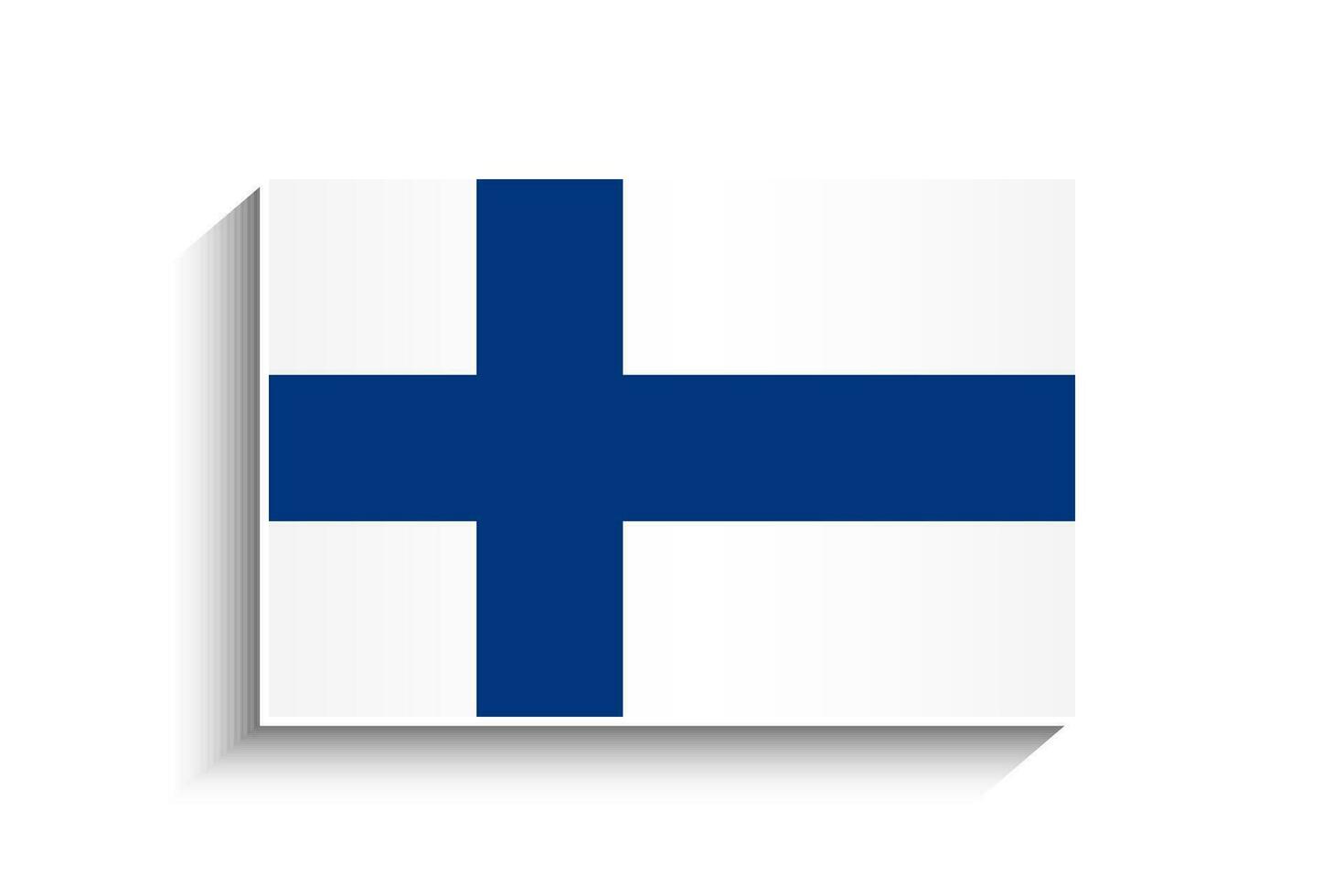 Flat Rectangle Finland Flag Icon vector