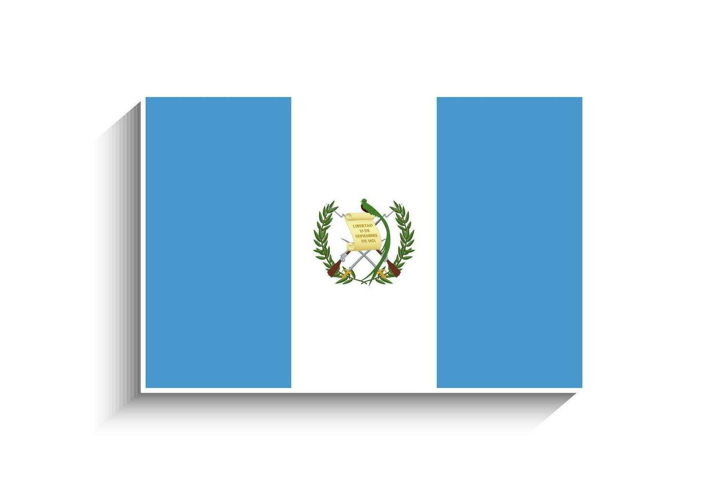 Flat Rectangle Guatemala Flag Icon vector