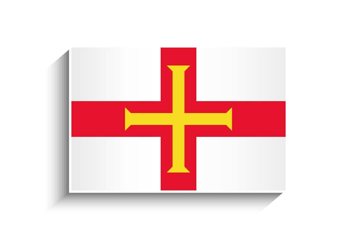 Flat Rectangle Guernsey Flag Icon vector