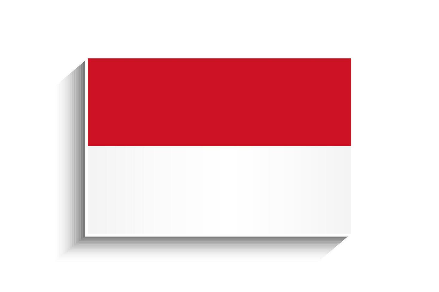 Flat Rectangle Indonesia Flag Icon vector