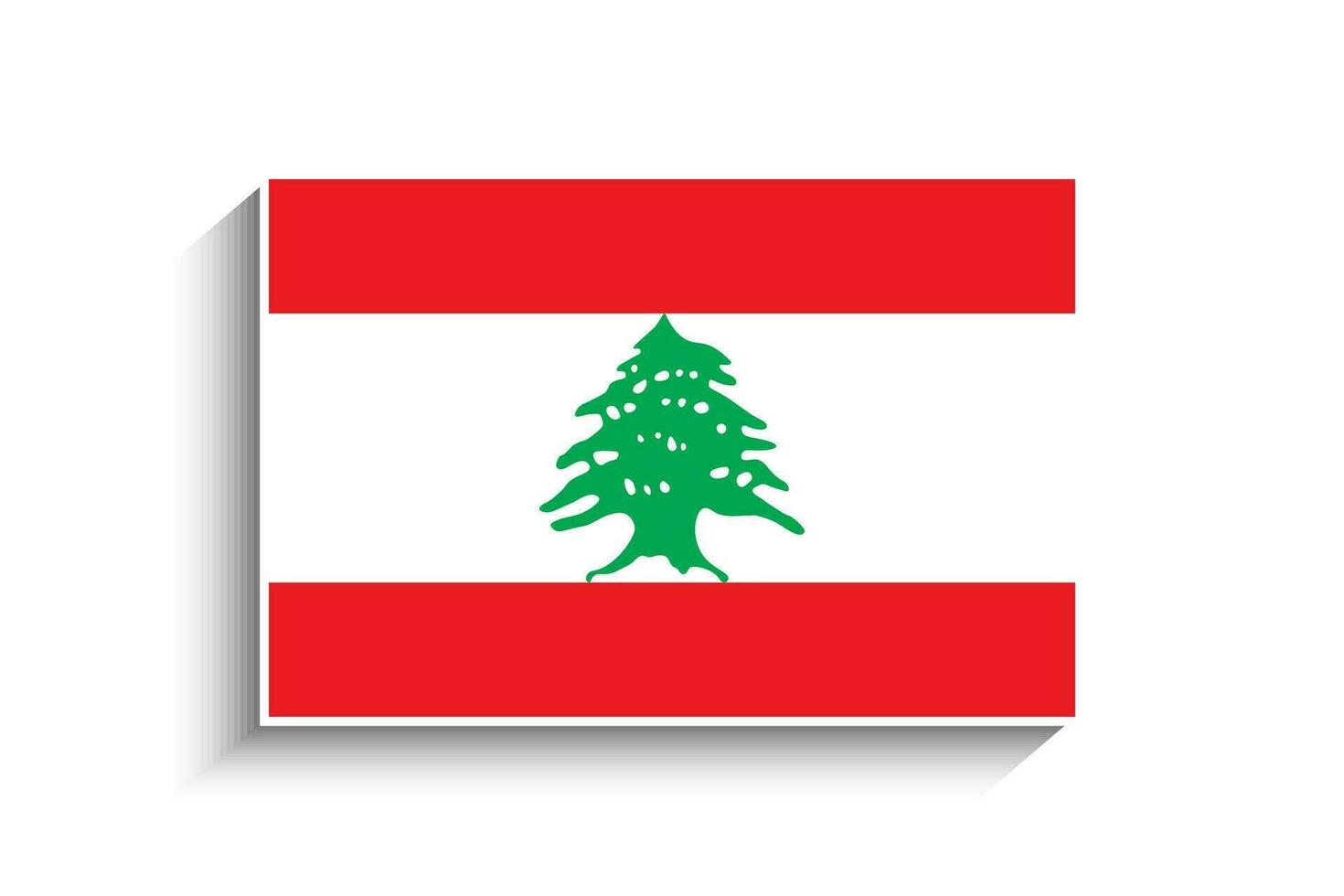 Flat Rectangle Lebanon Flag Icon vector