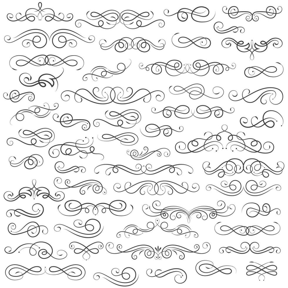 Vector graphic elements for design vector elements. Swirl elements decorative illustration. Classic calligraphy swirls, greeting cards, wedding invitations, royal certificates and graphic design.