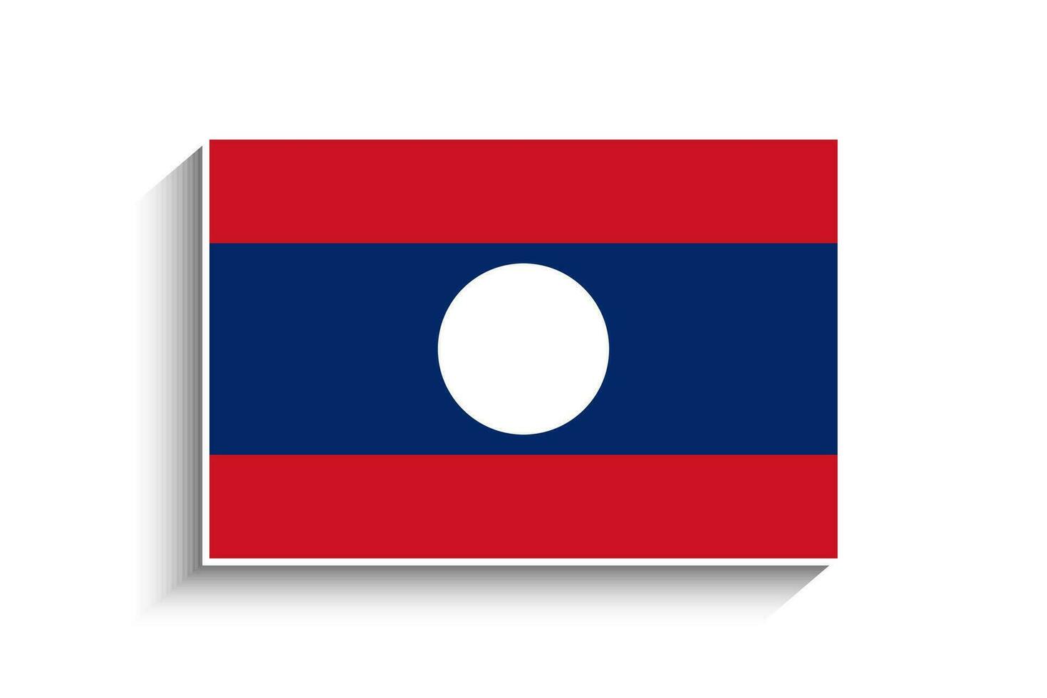 Flat Rectangle Laos Flag Icon vector