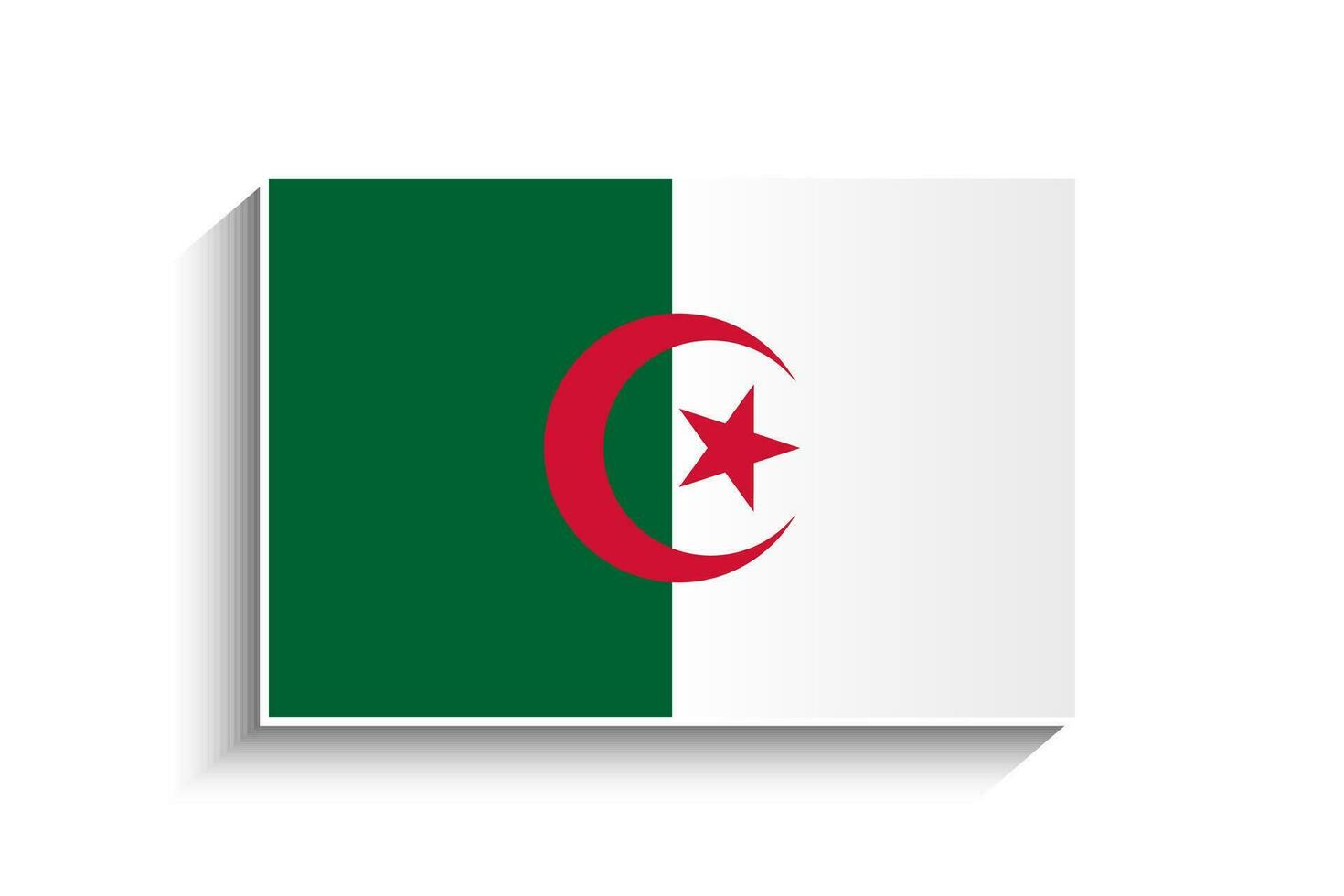 Flat Rectangle Algeria Flag Icon vector
