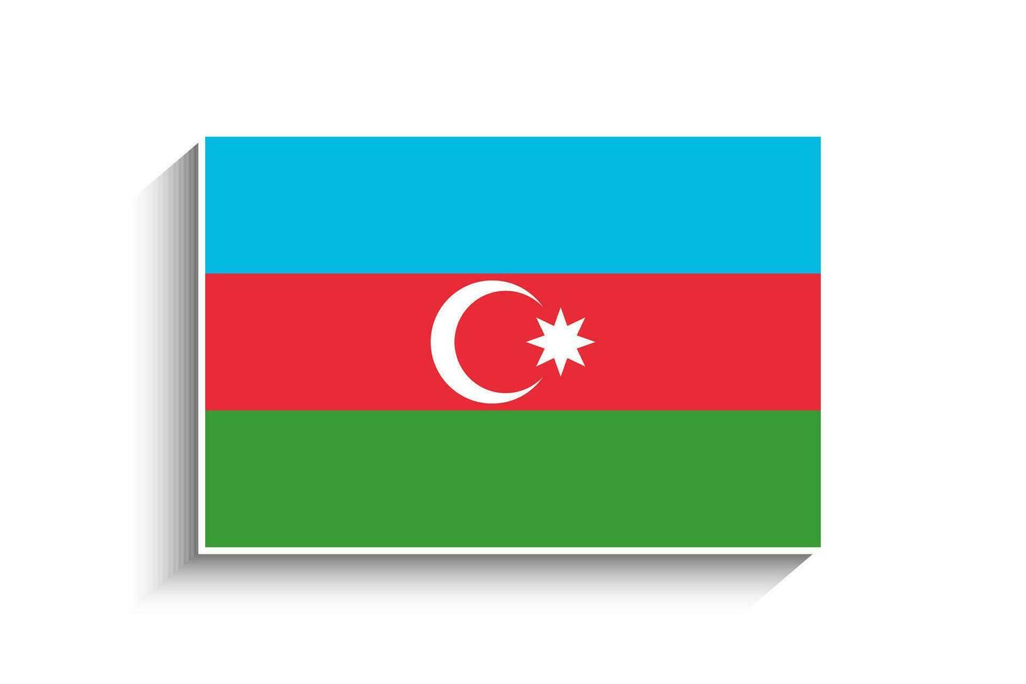 Flat Rectangle Azerbaijan Flag Icon vector