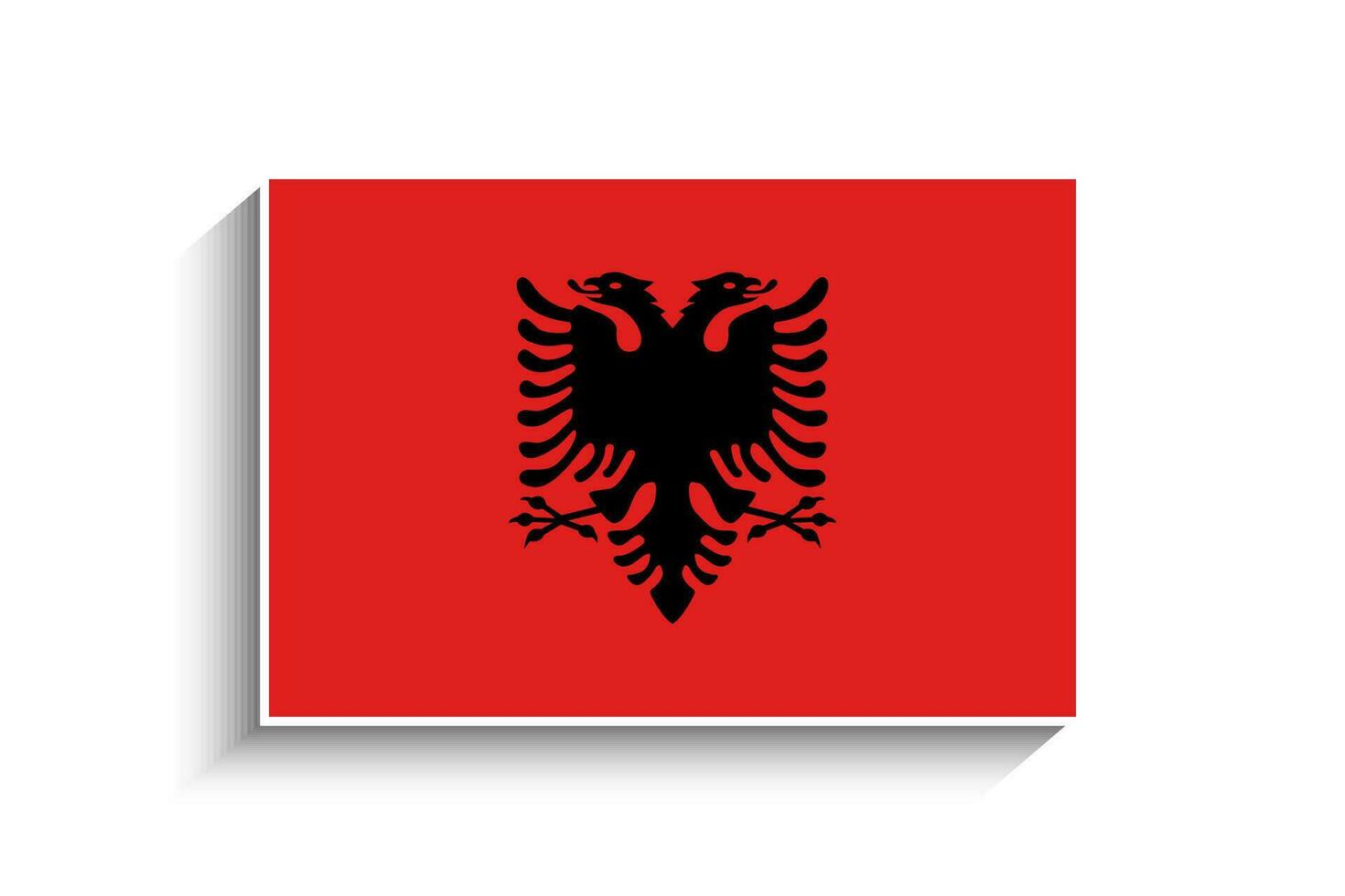 Flat Rectangle Albania Flag Icon vector