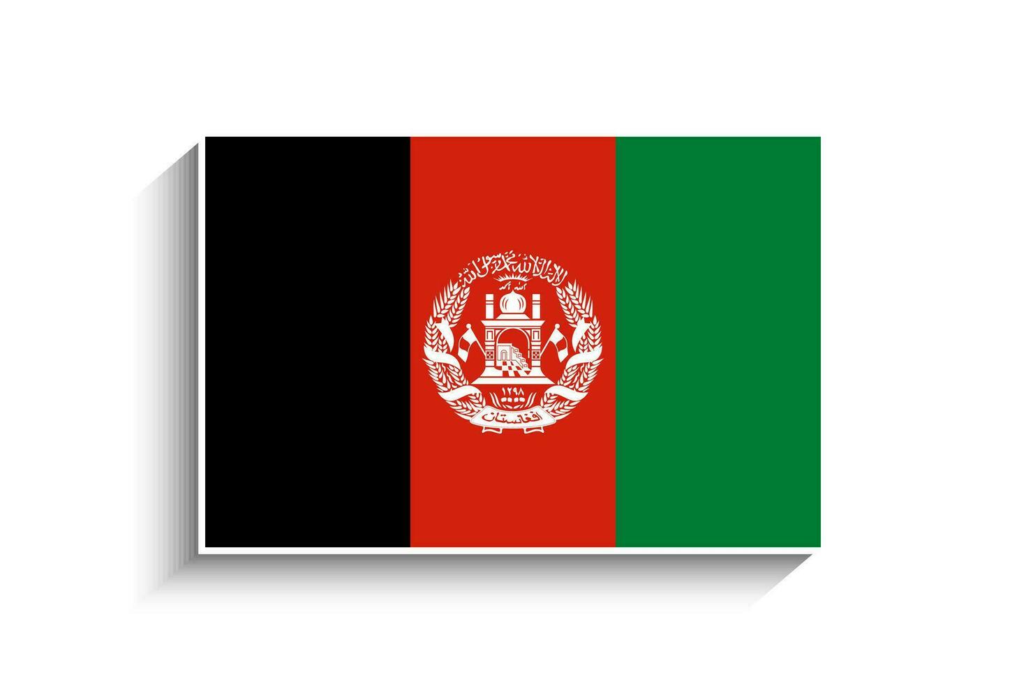 Flat Rectangle Afghanistan Flag Icon vector