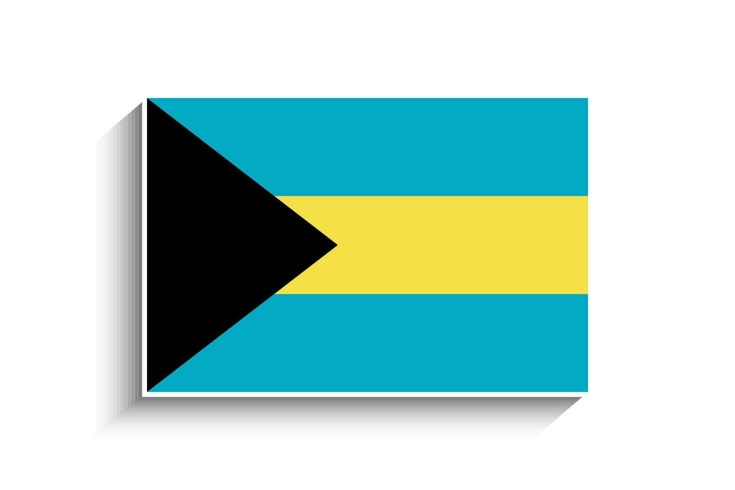 Flat Rectangle Bahamas Flag Icon vector