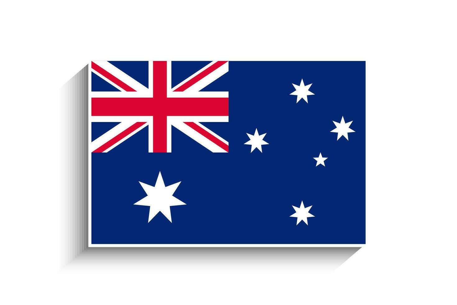 Flat Rectangle Australia Flag Icon vector