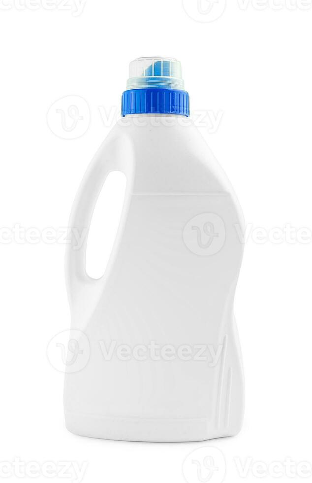 Plastic bottle with handle of cleaning product isolated photo