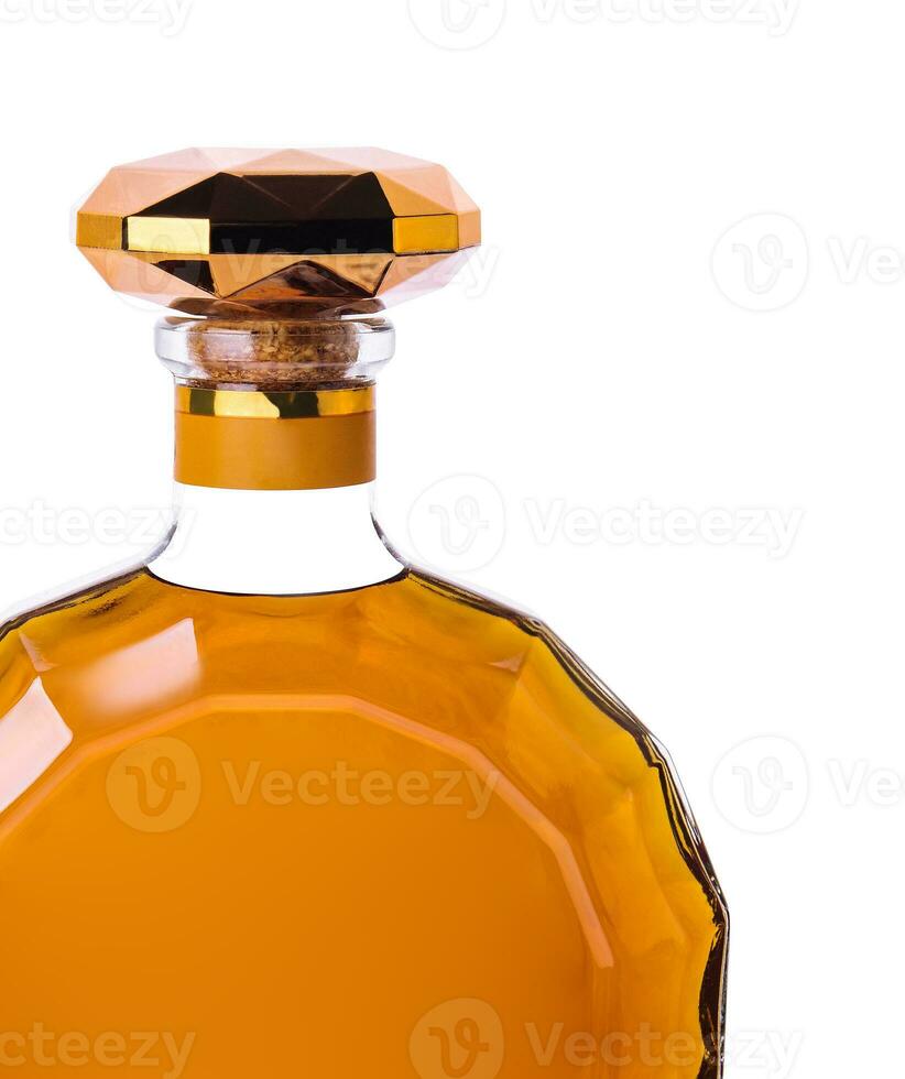 Bottle of alcoholic drink on a white background photo