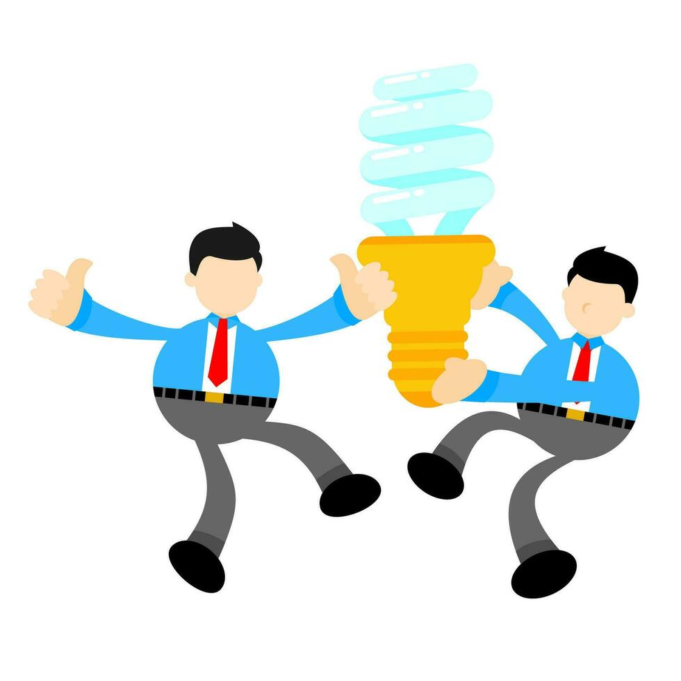 businessman worker and spiral modern lamp cartoon doodle flat design style vector illustration
