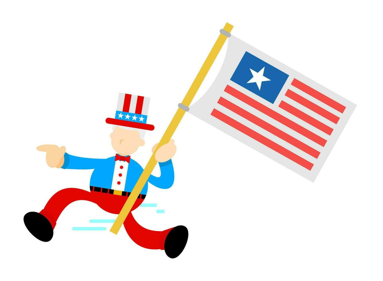 uncle sam america people and politic national flag cartoon doodle flat design style vector illustration