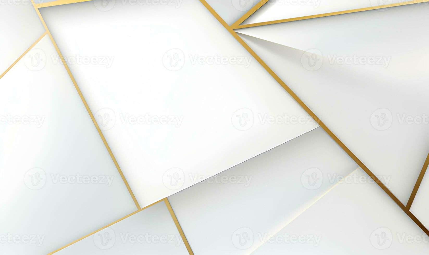 Abstract white luxury background with golden lines for banner template, luxury voucher, prestigious gift certificate. AI Generative photo