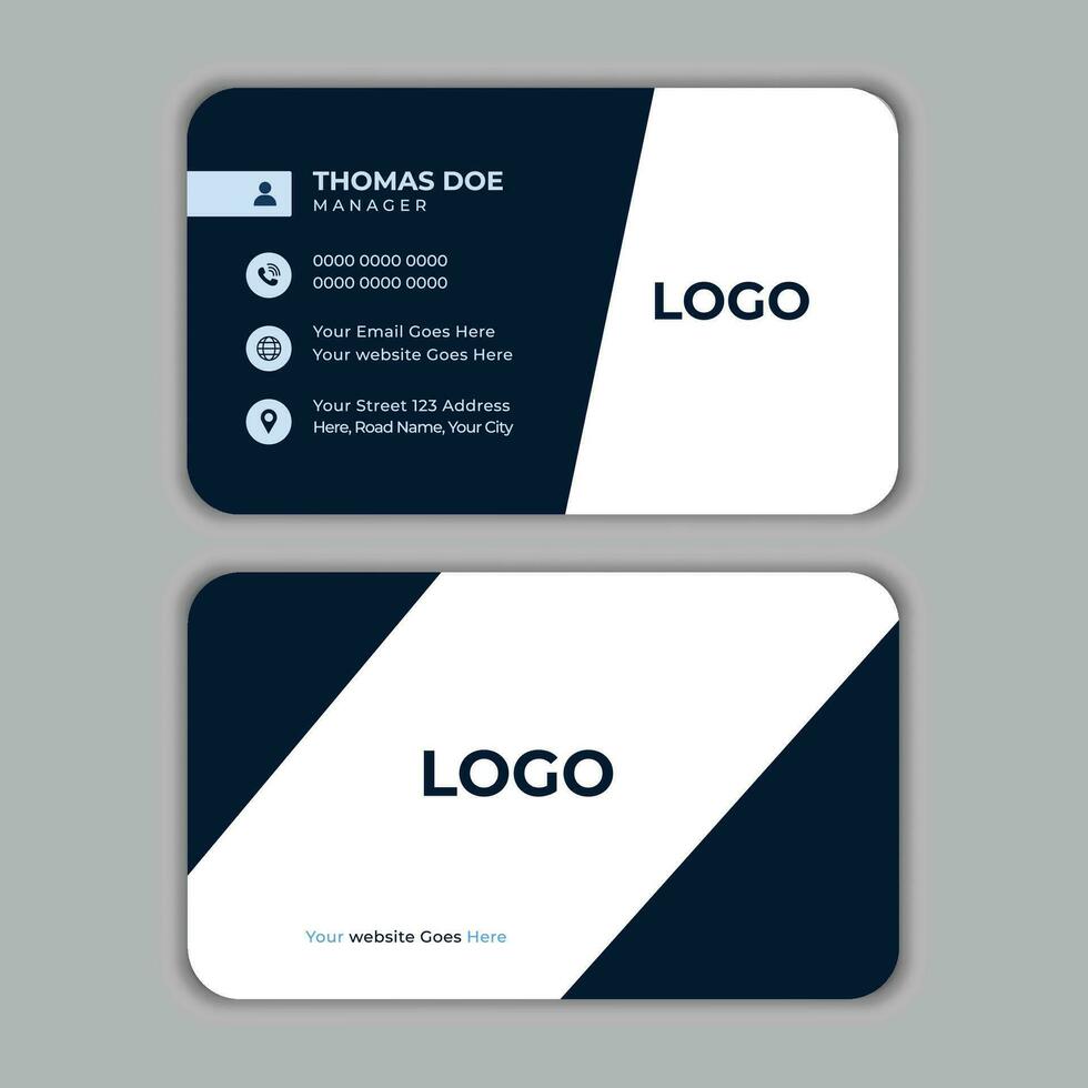 Double-sided creative business card template. vector