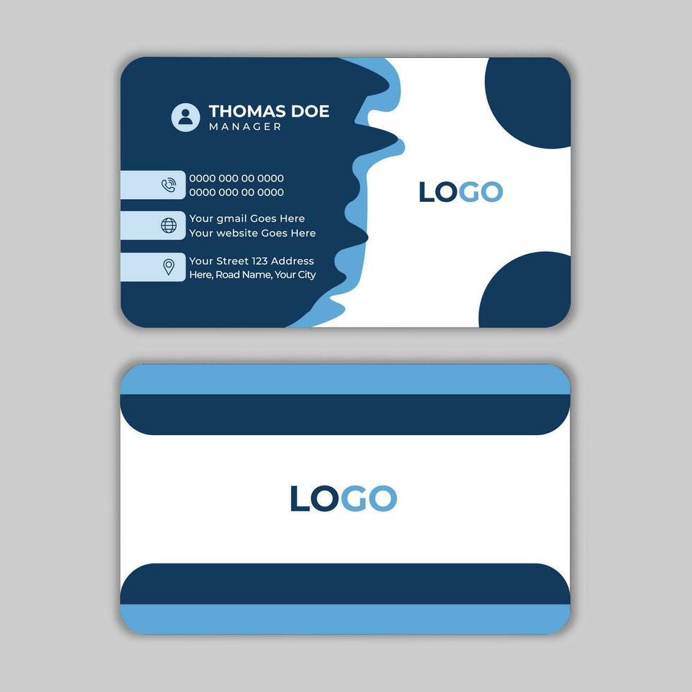 Double-sided creative business card template. vector