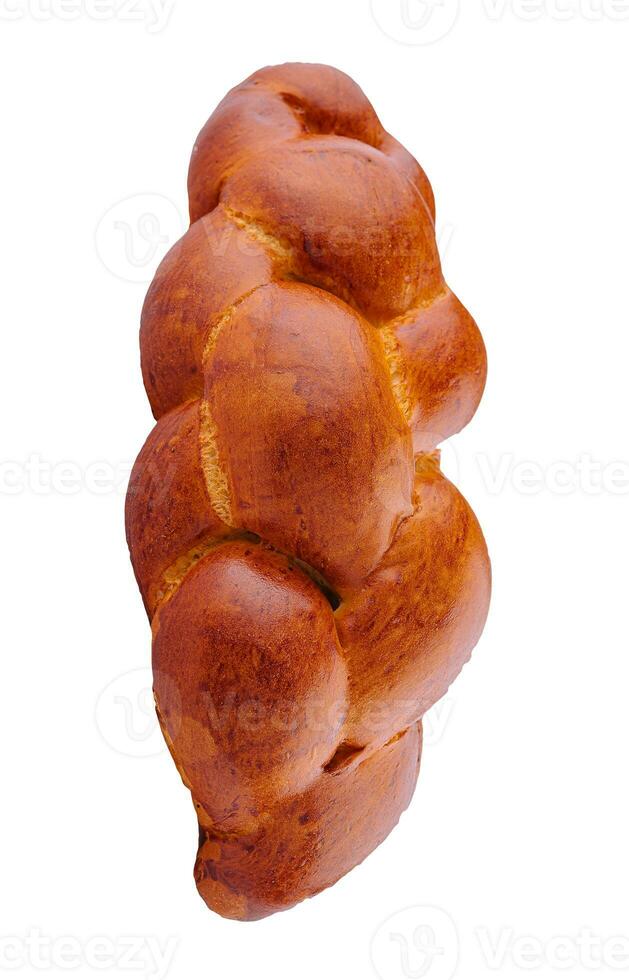 jewish challah bread isolated on white photo