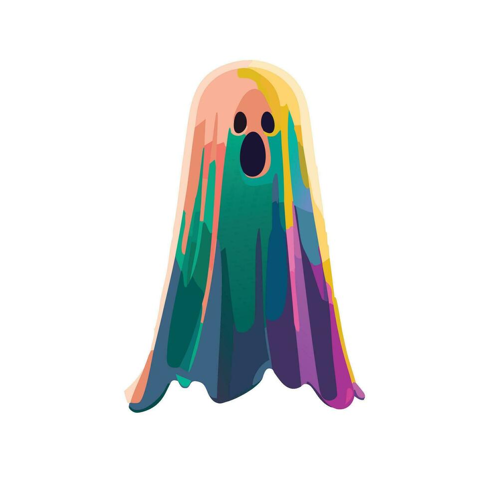 Fluorescent Ghost Halloween vector