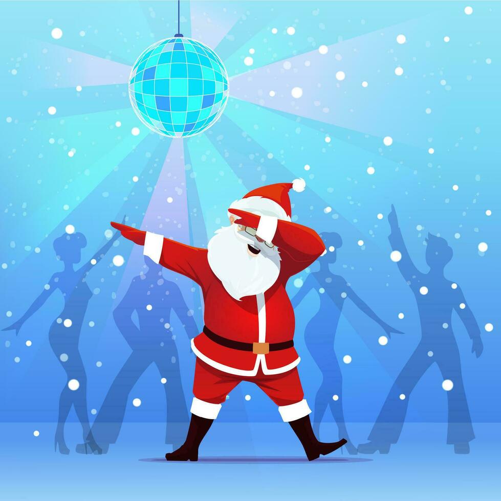 lenguado bailar, Papa Noel bailando en Navidad fiesta vector