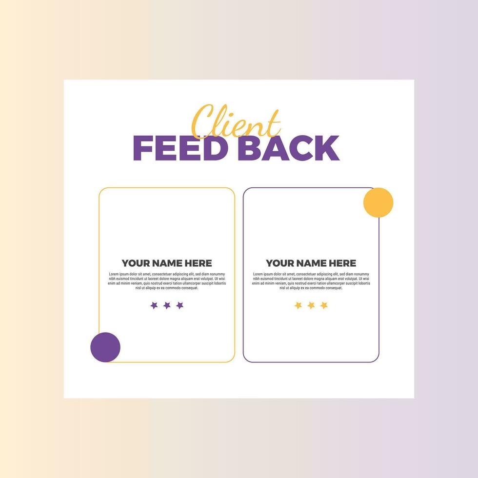 Modern Social Media Client Feed Back Template vector