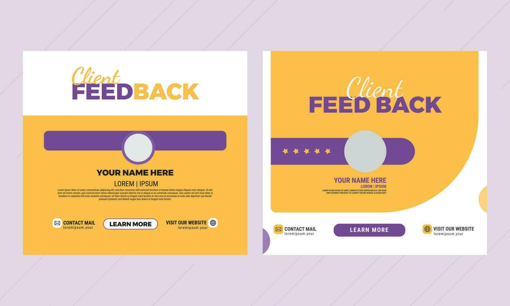 Social Media Client Feed Back Templates vector