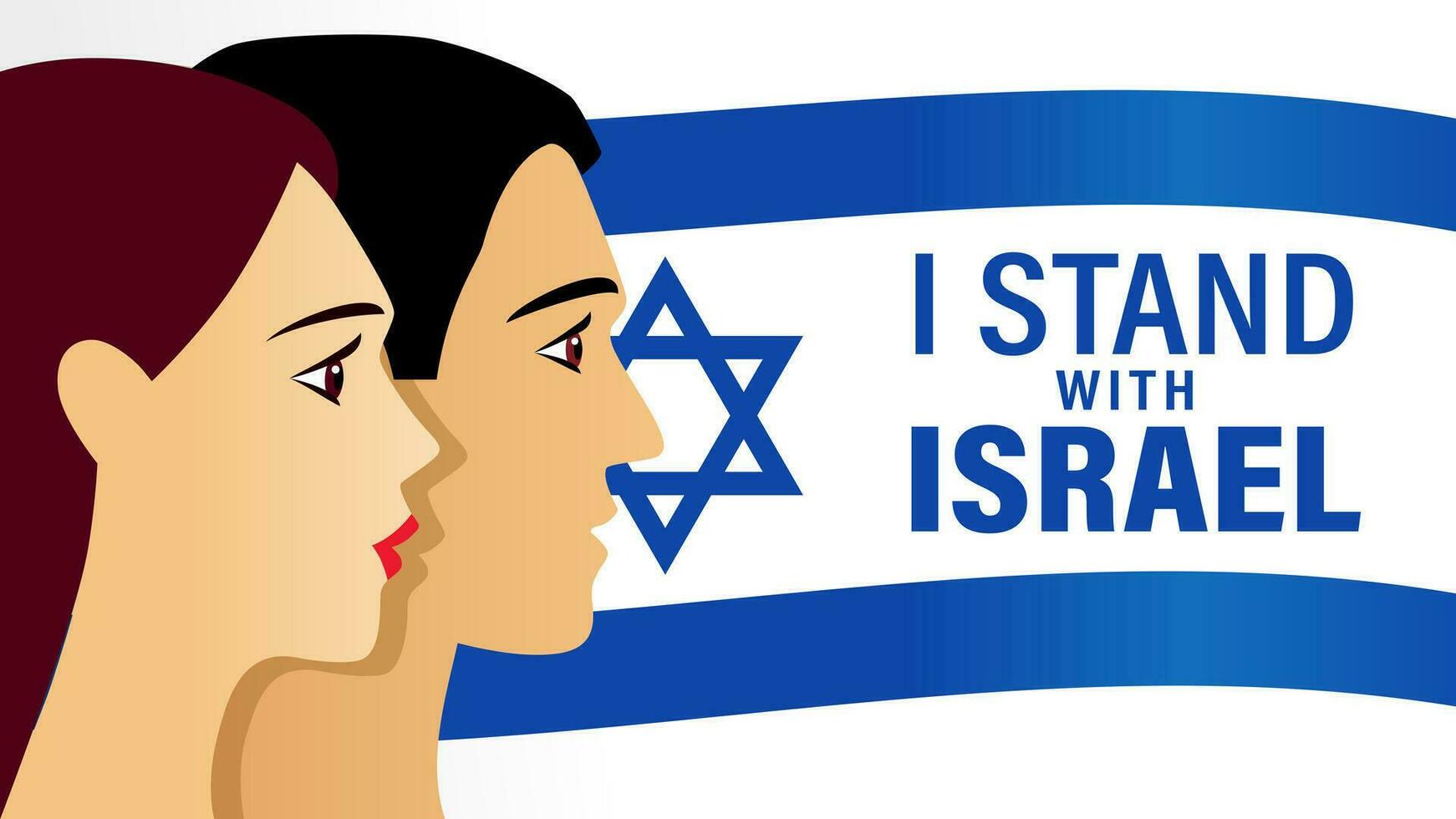 I stand with Israel social banner. vector