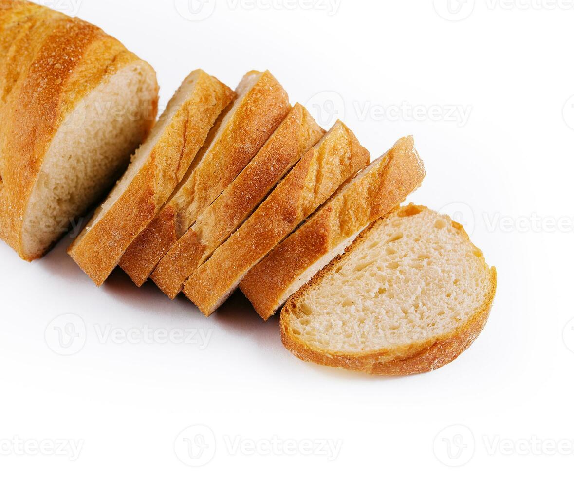 Sliced bread isolated on white background photo