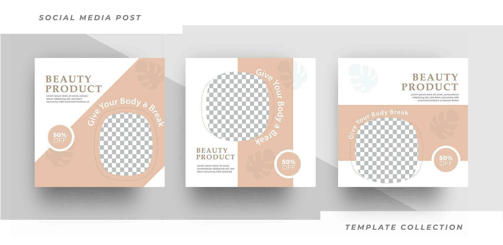 Beauty and spa skincare Makeup Salon square banner collection Square Flyer Template Design. Pro Vector