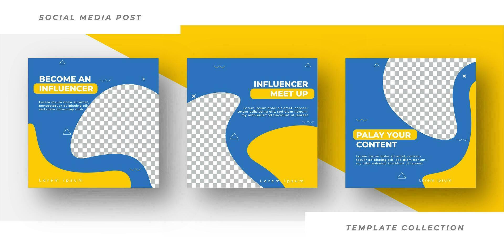 Influencer meet up Digital marketing and corporate social media post template, Pro Vector