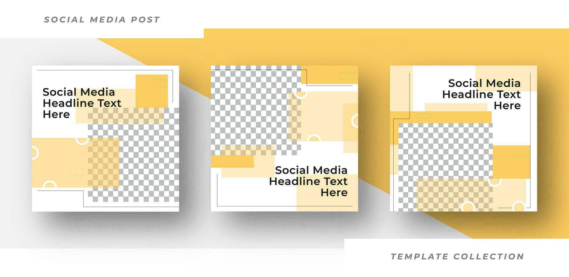 Minimalist social media post headline text here templates. Pro Vector