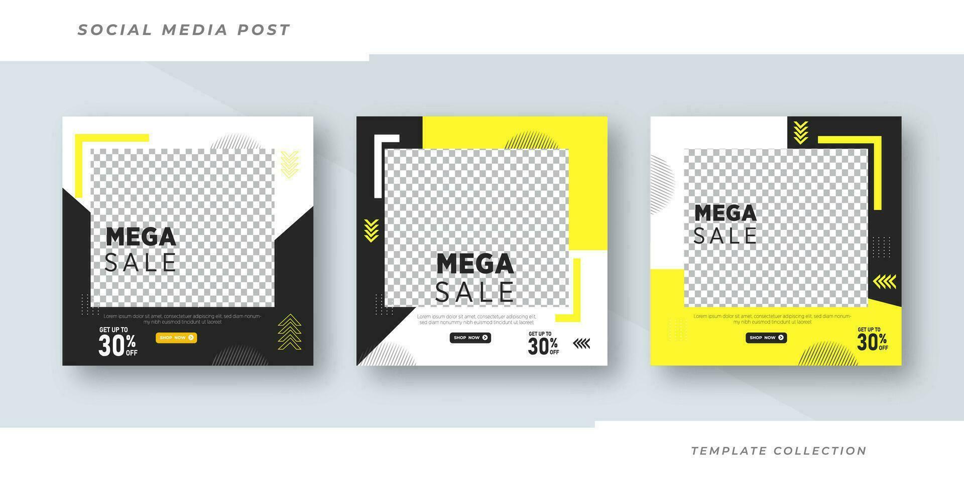 Mega sale post design template background Pro Vector