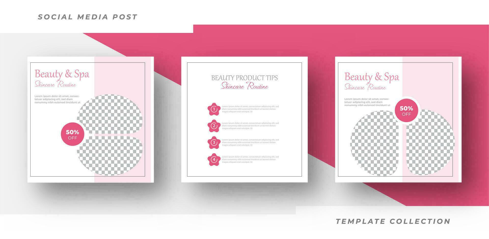 Beauty and spa skincare Makeup Salon square banner collection Square Flyer Template Design Pro Vector