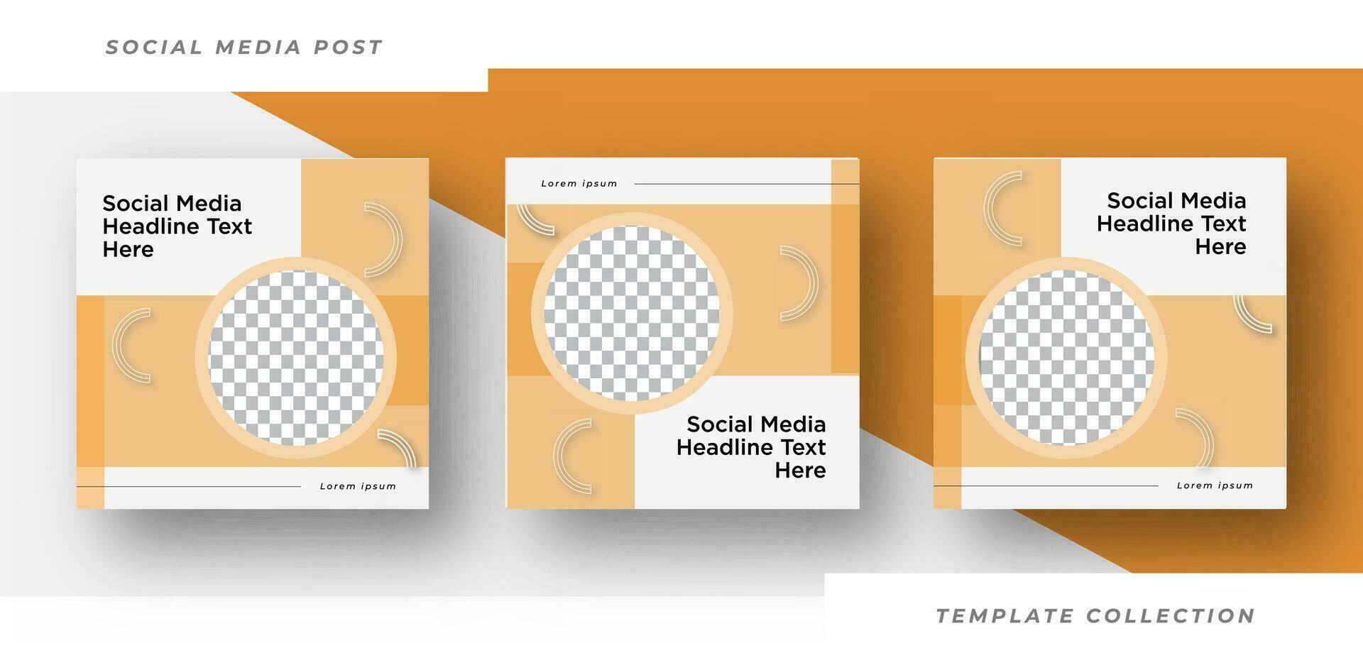 Minimalist social media post headline text here templates. Pro Vector