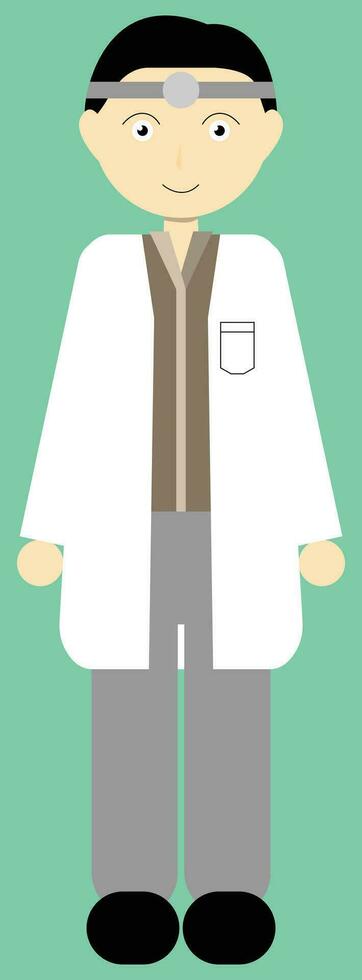 A doctor illustration vector, simple doctor drawing with a white lab coat, doctor character design, suitable for web design and front pages, good for cards and kids books characters and posters vector