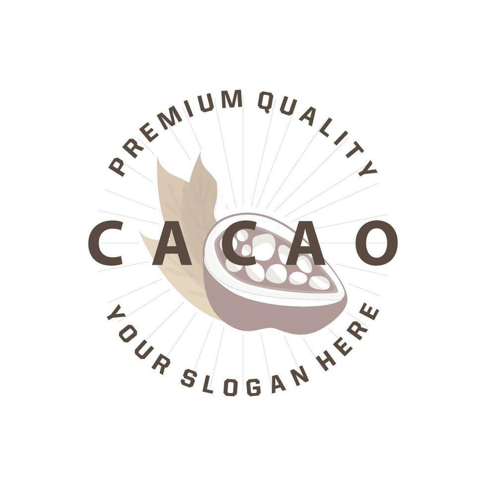 cacao frijol logo, prima diseño Clásico retro antiguo Fresco orgánico jardín planta semilla sencillo minimalista vector