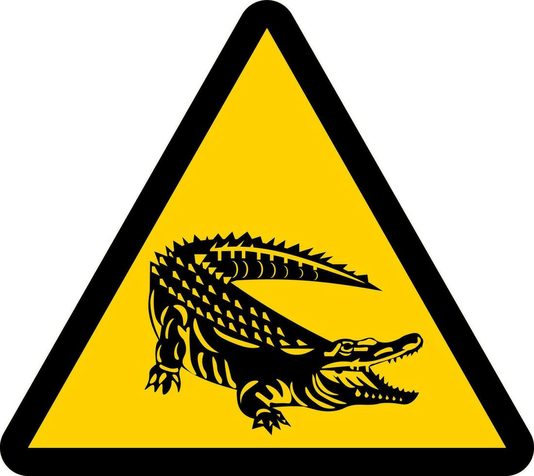 Alligator Sign, Alligator Area Sign vector