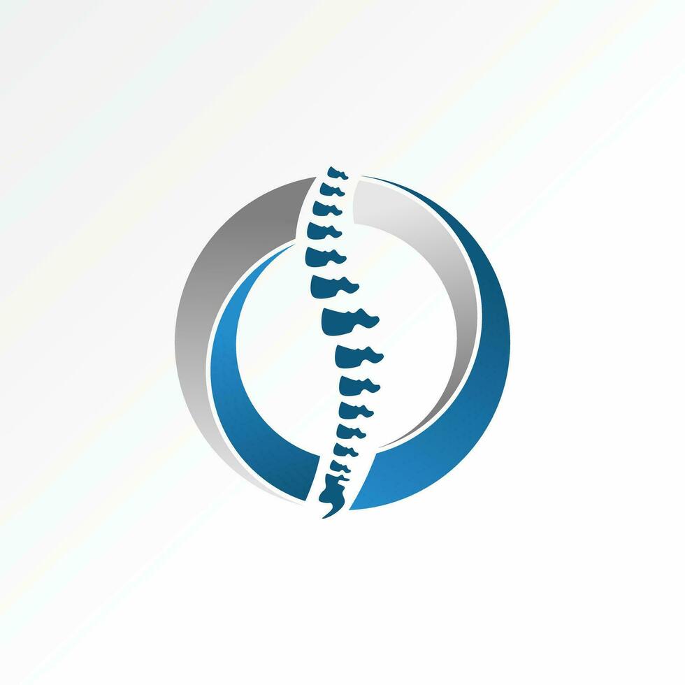 Logo design graphic concept creative premium abstract vector stock unique spine bone on cut circle swoosh. Related to health care physiotherapy sport