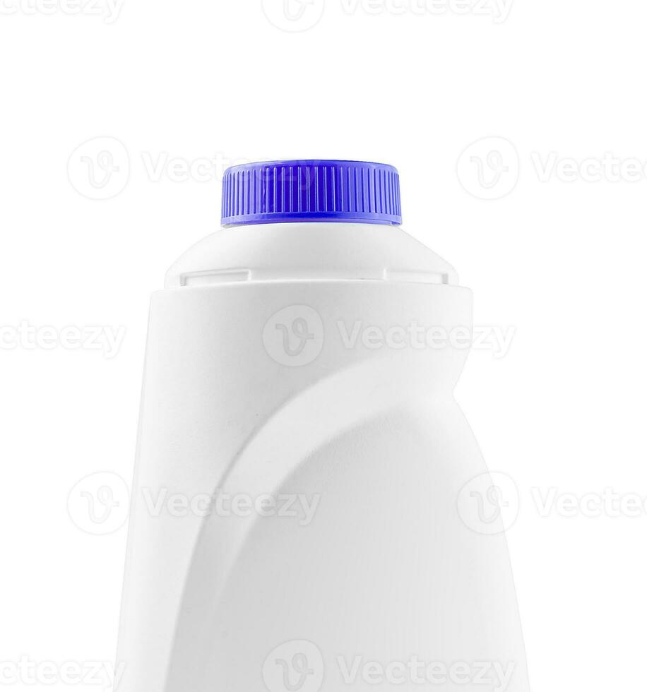 White plastic bottle for liquid laundry detergent cleaning agent photo