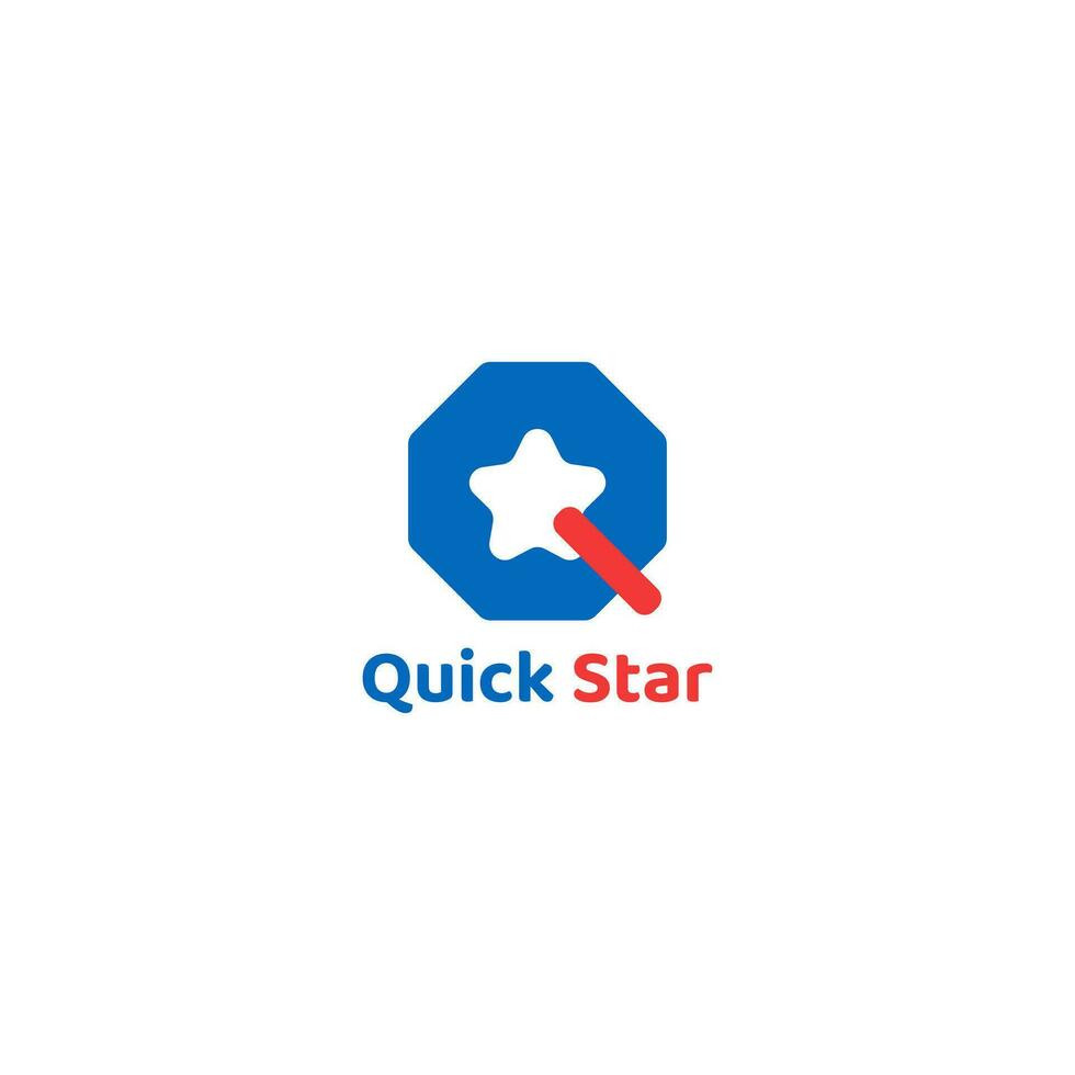 A combined hexagon and star logo that resembles the letter Q. vector