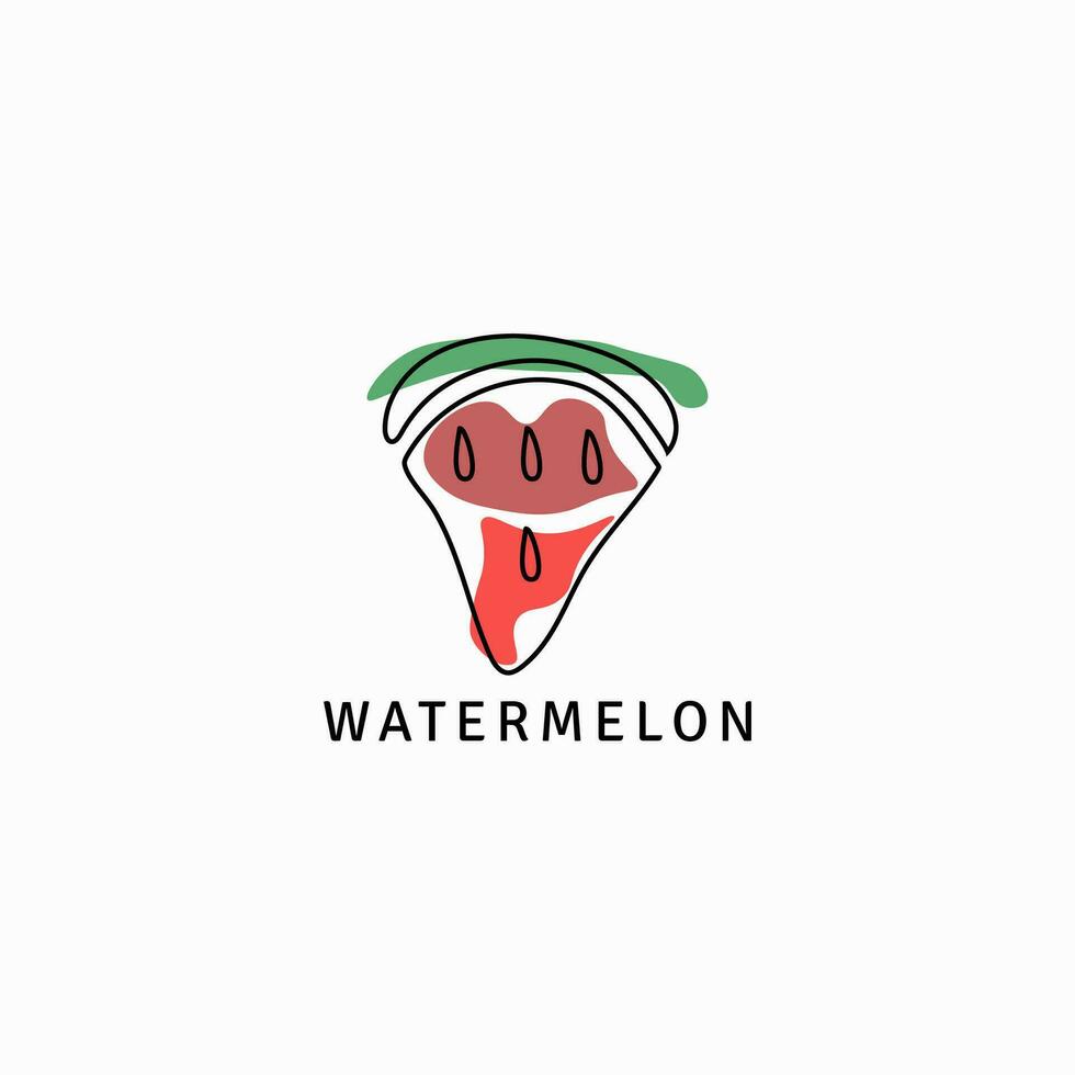 Minimalistic slice of watermelon logo. vector