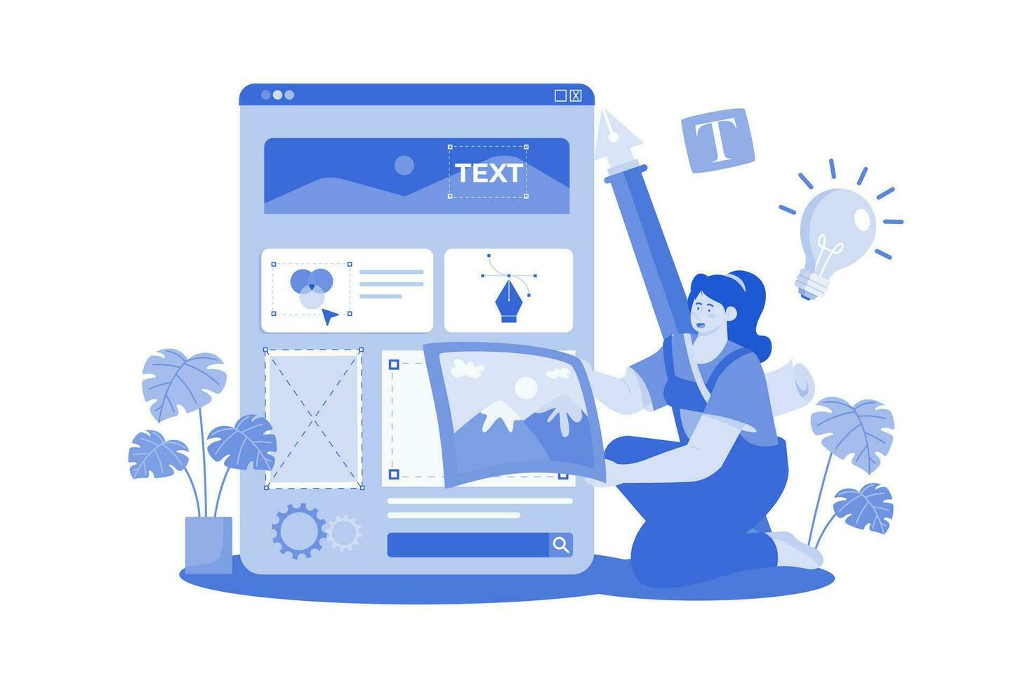 Web Designer Illustration concept on a white background vector
