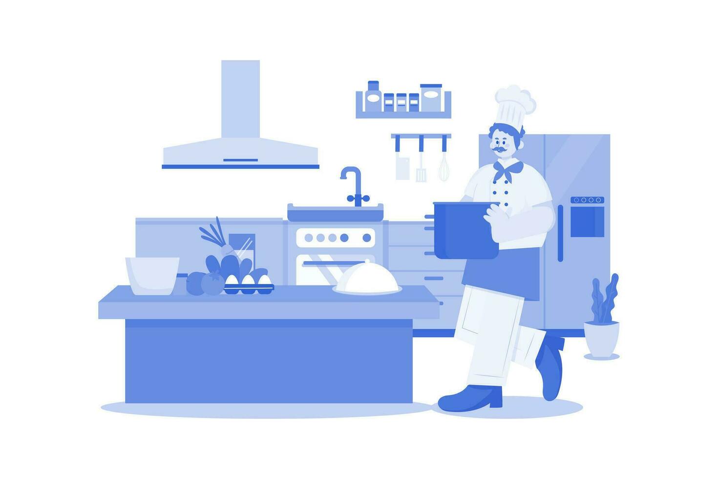Chef Illustration concept on a white background vector