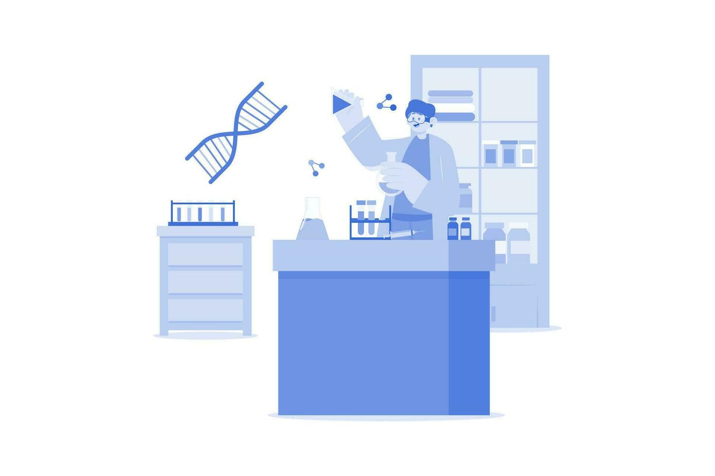 Medical Laboratory Tech Illustration concept on a white background vector