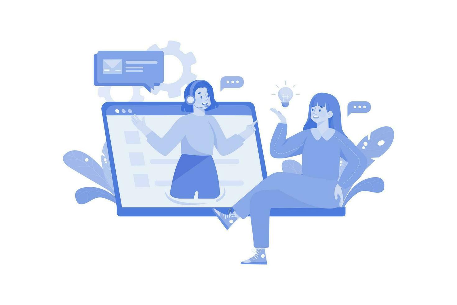 Virtual Assistant Illustration concept on a white background vector