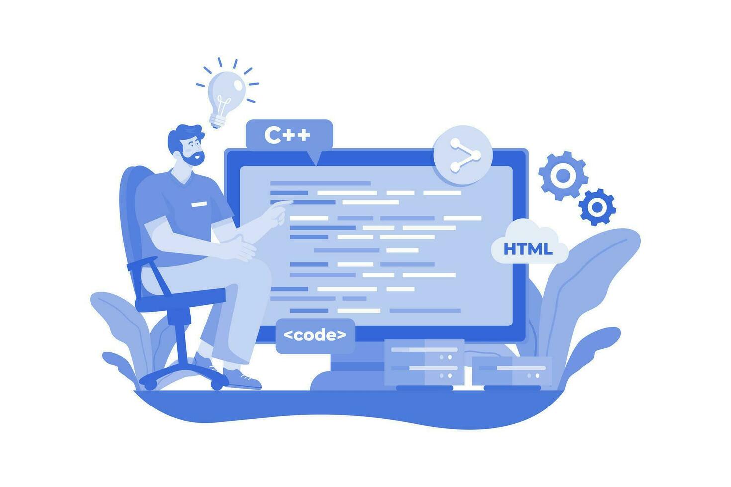 It Professional Illustration concept on a white background vector