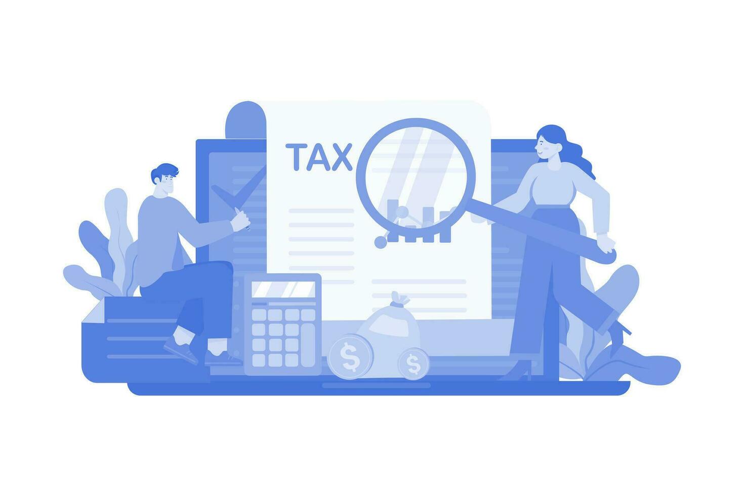 Auditor Illustration concept on a white background vector