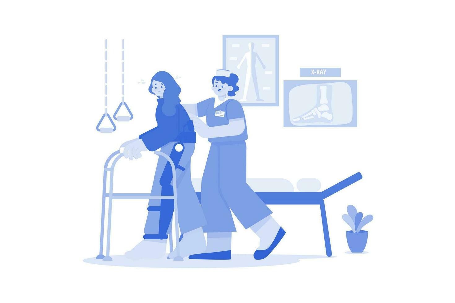 Physical Therapist Illustration concept on a white background vector