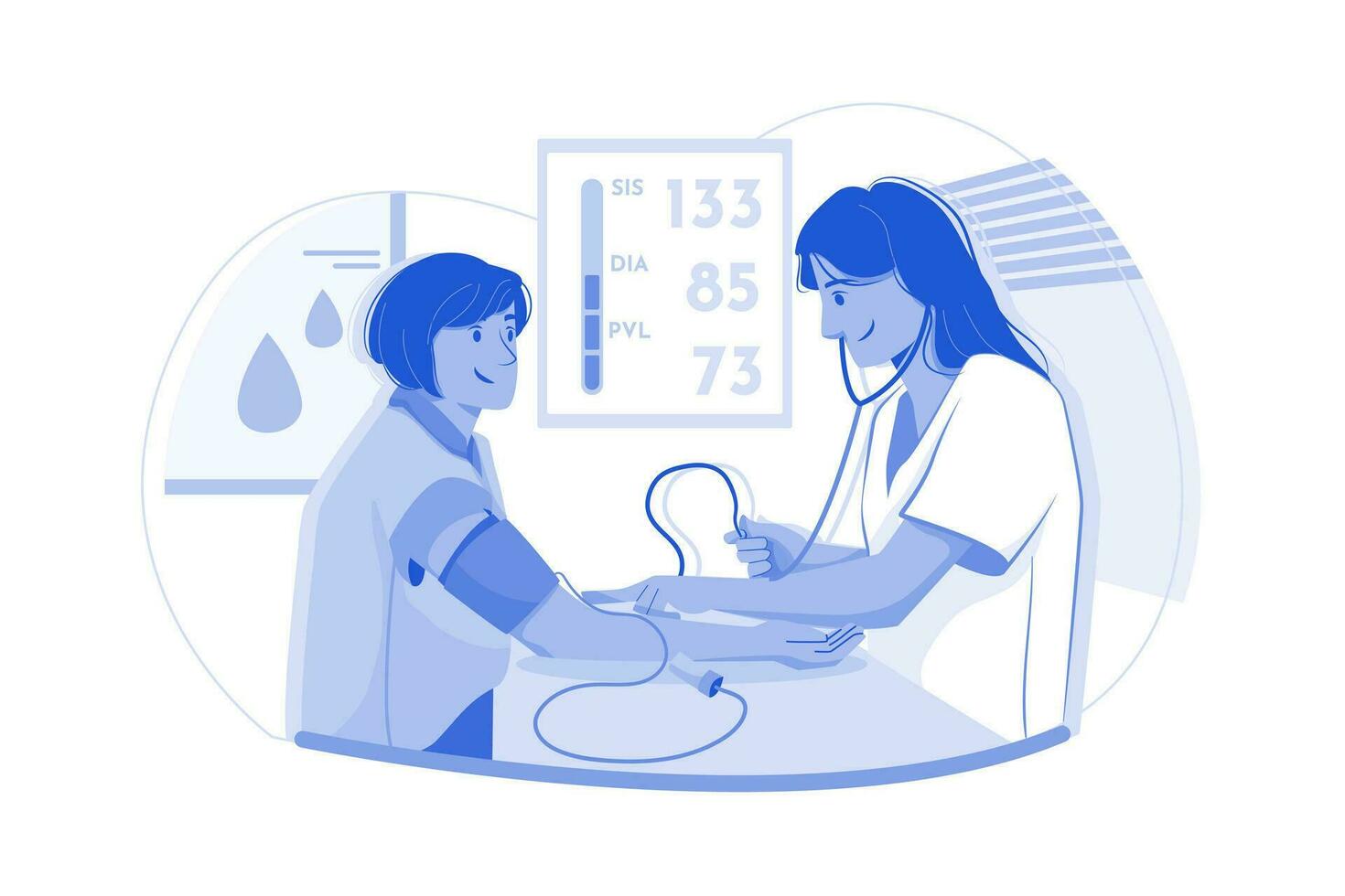 Nurse Checking Blood Pressure vector