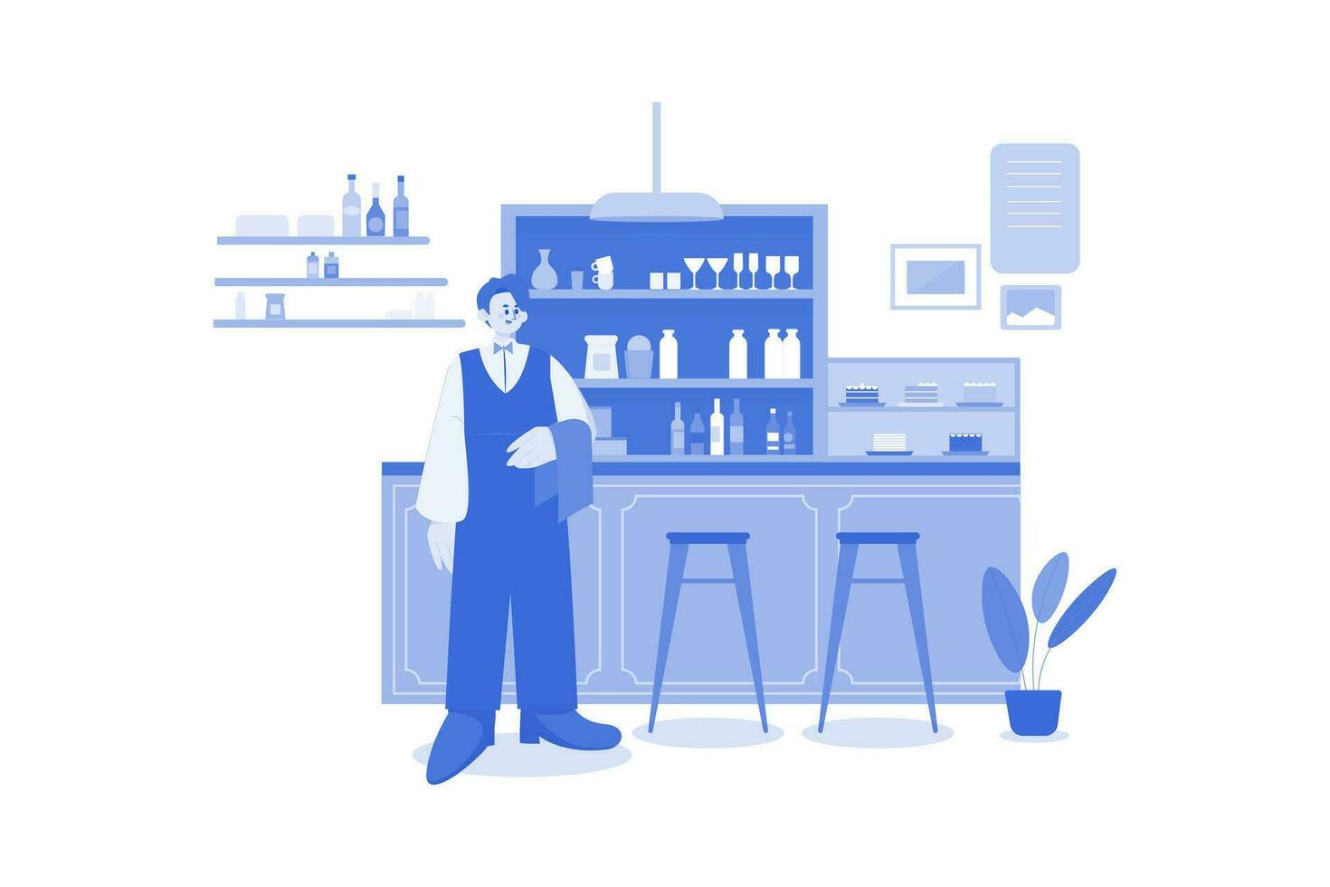 Wait for the Staff Manager Illustration concept on a white background vector